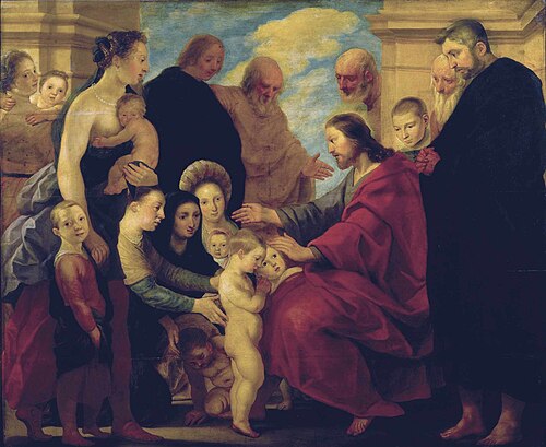 Christus zegent de kinderen ('Laat de kinderen tot mij komen'), 1614, Adam van Noort