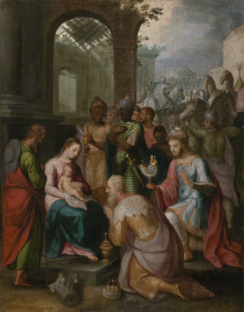 Aanbidding der Wijzen, 1600, Adam van Noort