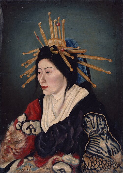 Beauty(Courtesan), 1872, Takahashi Yuichi