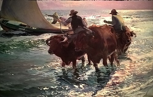 Oxen in the Sea, 1903, Joaquín Sorolla
