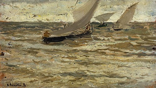 Boats Leaving the Harbour, Asturias, 1902, Joaquín Sorolla
