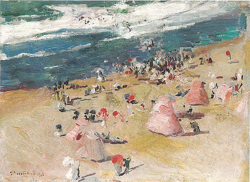 On the Beach at Biarritz, 1906, Joaquín Sorolla
