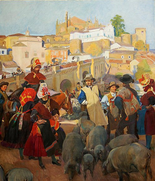 Extremadura, the Market, 1917, Joaquín Sorolla