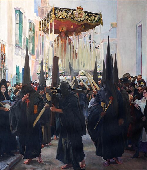 Seville, Holy Week. Penitents, 1914, Joaquín Sorolla