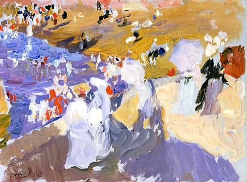 The Beach, Biarritz (Ladies Walking), 1906, Joaquín Sorolla