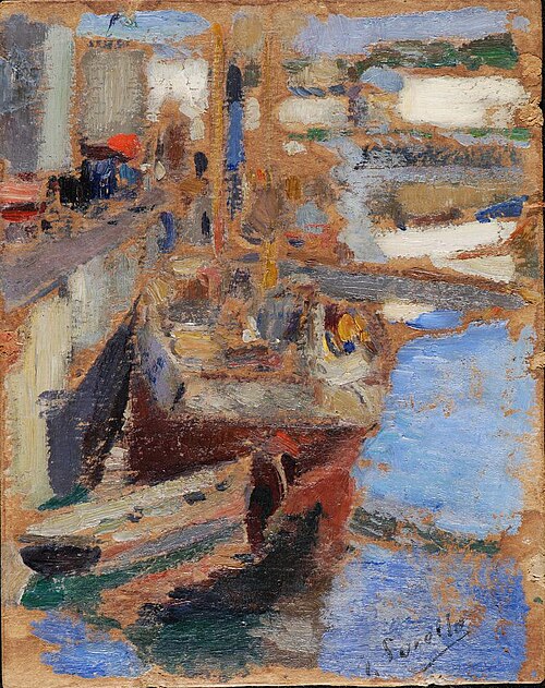 Two Boats at Dock, 1900, Joaquín Sorolla