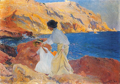 Clotilde y Elena en las Rocas, Jávea, , Joaquín Sorolla