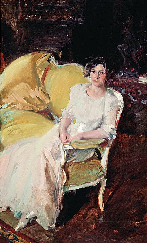 Clotilde assise sur un canapé, 1910, Joaquín Sorolla