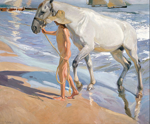 Le Bain du cheval, 1909, Joaquín Sorolla