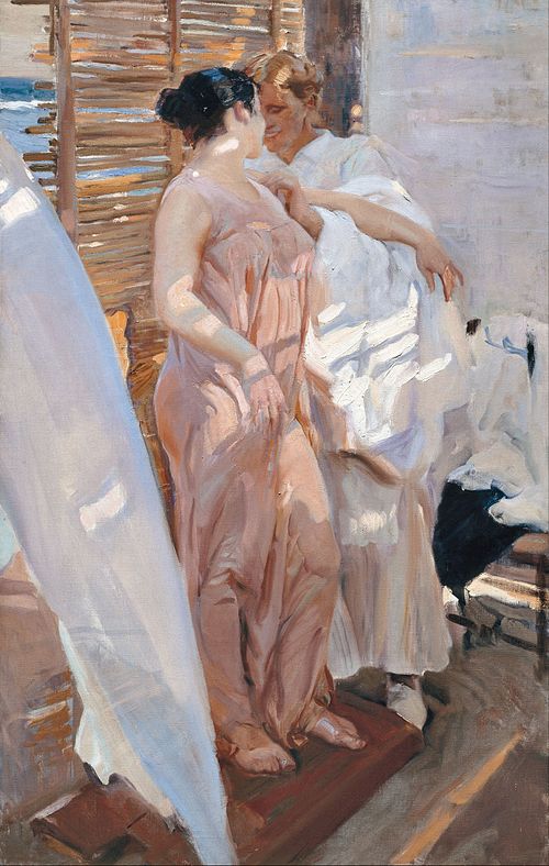 Le Peignoir rose, 1916, Joaquín Sorolla