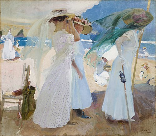 Under the Awning, Zarauz, 1910, Joaquín Sorolla