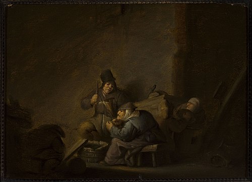 Genre scene in an interior, , Adriaen van Ostade