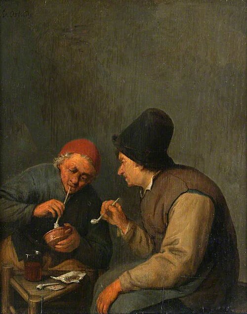 Two Peasants Smoking, 1655, Adriaen van Ostade