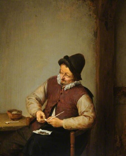 A Peasant Filling His Pipe, 1660, Adriaen van Ostade