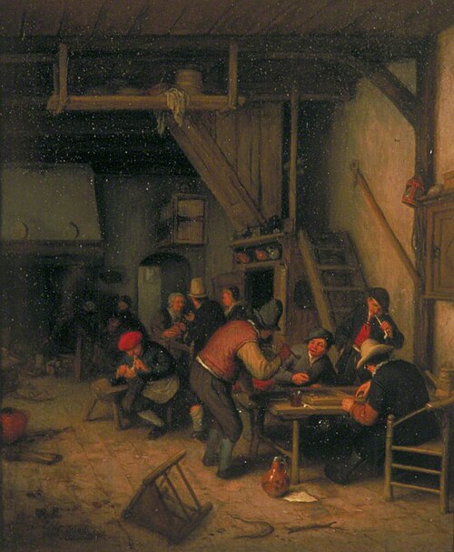 Tavern with Tric-Trac or Backgammon Players, 1671, Adriaen van Ostade
