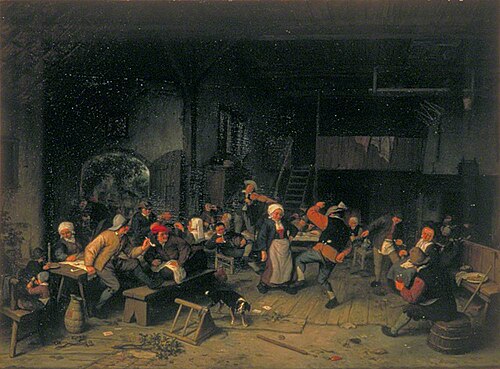 Peasants Dancing in a Tavern, 1675, Adriaen van Ostade