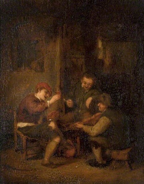 Interior with Three Roistering Peasants, , Adriaen van Ostade