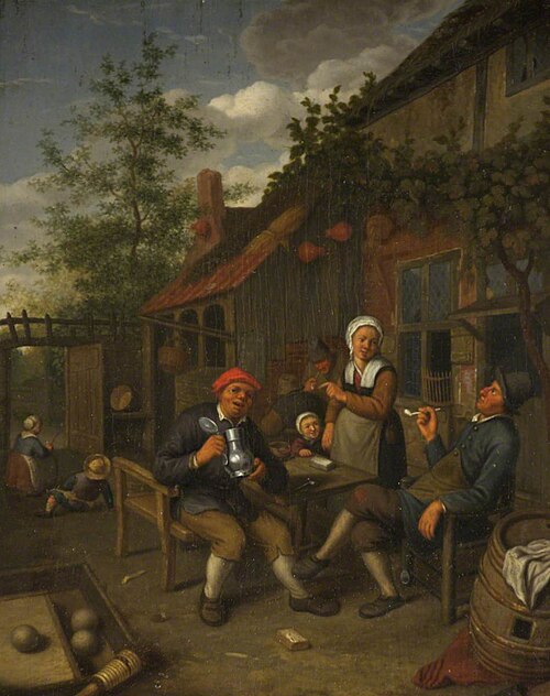Peasants Drinking outside an Inn, 1815, Adriaen van Ostade