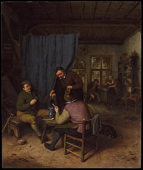 Customers Conversing in a Tavern, 1671, Adriaen van Ostade