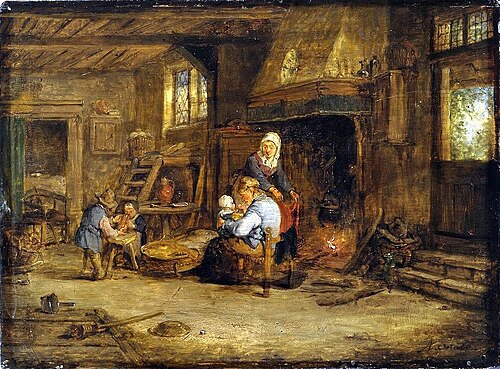 Scena rodzajowa we wnętrzu, 1650, Adriaen van Ostade