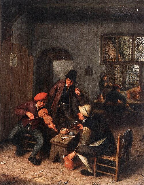 Interior of a Tavern with Violin Player, 1650, Adriaen van Ostade