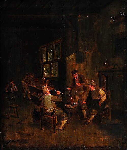 Qəlyançəkənlər meyxanada, 1669, Adriaen van Ostade