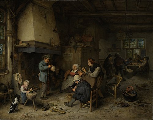 Peasants in an Interior, 1661, Adriaen van Ostade