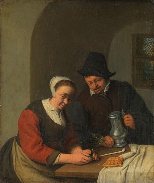 A confidential chat, 1672, Adriaen van Ostade
