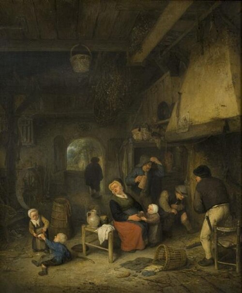 Peasant Family by the Fireside, 1660, Adriaen van Ostade