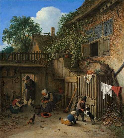 The Cottage Dooryard, 1673, Adriaen van Ostade