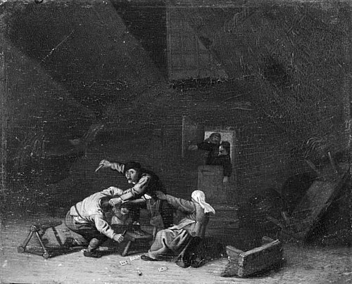 Two Peasants Fighting with Knives, 1640, Adriaen van Ostade