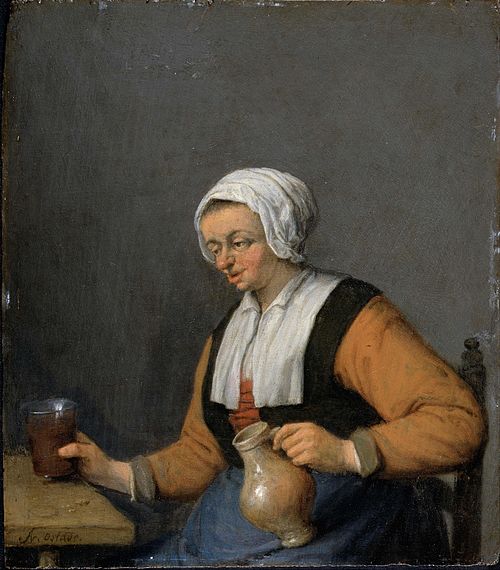 A Woman with a Beer-jug, 1670, Adriaen van Ostade