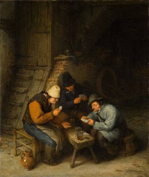 Peasants Playing Cards, 1655, Adriaen van Ostade