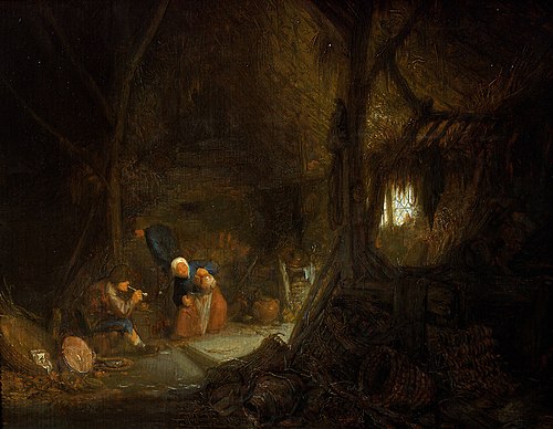 Peasants in a barn, 1647, Adriaen van Ostade