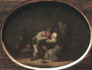 A Couple Kissing in an Interior, 1650, Adriaen van Ostade