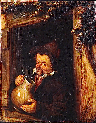 The Drinker in the Window, 1650, Adriaen van Ostade