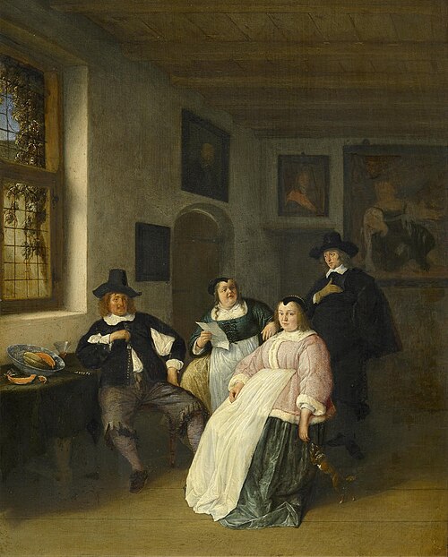 Self Portrait of Adriaen van Ostade (1610-1685) with the De Goyer family, 1651, Adriaen van Ostade