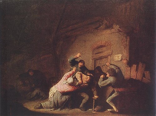 A Peasant Brawl, 1670, Adriaen van Ostade