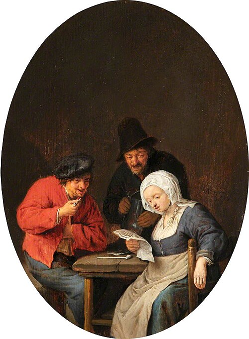 The News, 1650, Adriaen van Ostade