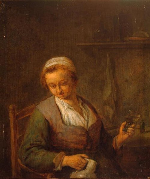 Peasant Woman Drinking, 1650, Adriaen van Ostade