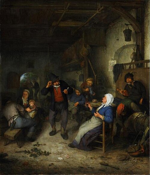 Tavern scene with peasants, 1660, Adriaen van Ostade
