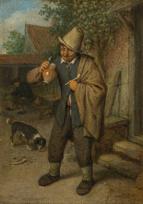 A Man with Jug and Pipe (Taste), 1650, Adriaen van Ostade