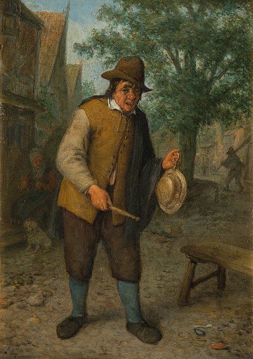 Town Crier with Stick and Gong (Hearing), 1650, Adriaen van Ostade