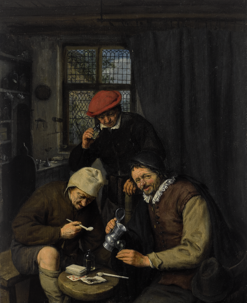 Three Boors drinking and Smoking in the Spirit House, 1635, Adriaen van Ostade