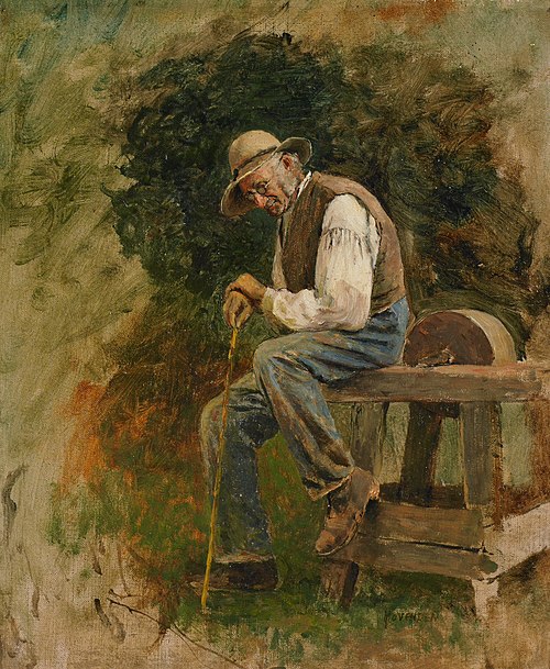 Study of a Man with Grindstone, 1850, Thomas Hovenden