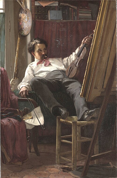 Self-Portrait of the Artist in His Studio, 1875, Thomas Hovenden