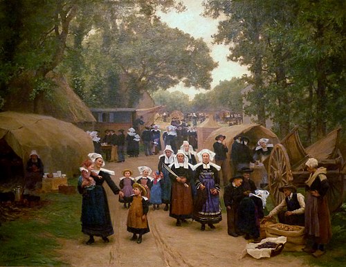 L'arrivée au pardon de Fouesnant, 1892, Théophile Deyrolle