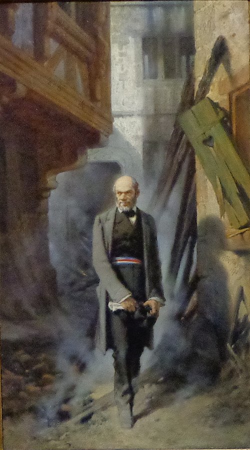 Le maire Küss au milieu des ruines de Strasbourg, 1873, Théophile Schuler