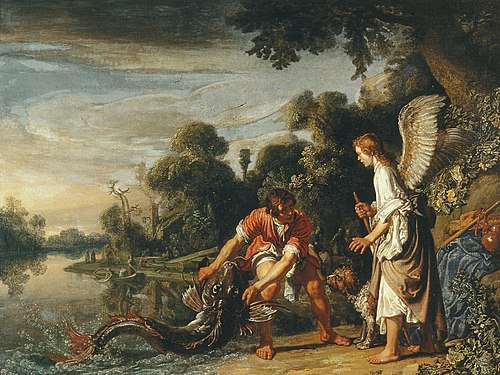 Tobias catches the fish, 1613, Pieter Lastman