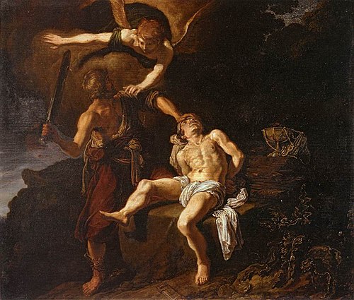 The Angel of the Lord Preventing Abraham from Sacrificing his Son Isaac, 1616, Pieter Lastman